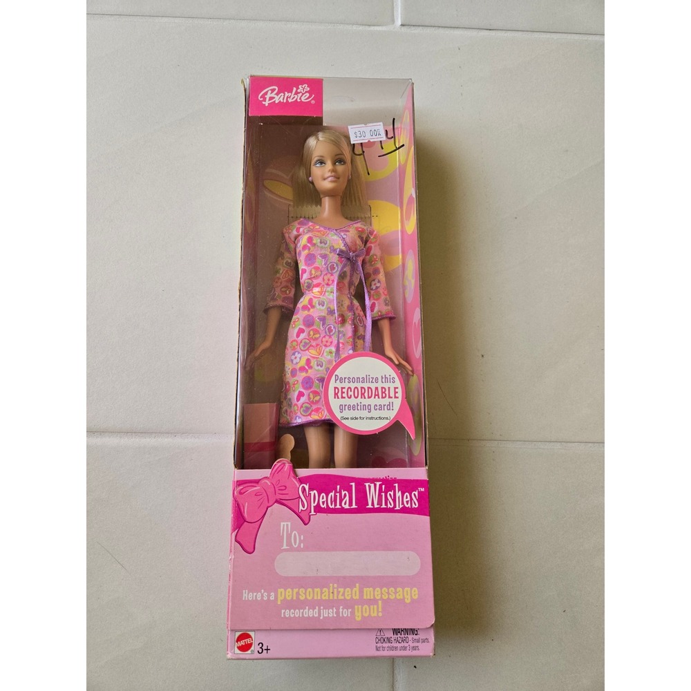 Mattel Barbie Special Wishes Doll 2003 Recordable Greeting Card B5816 New